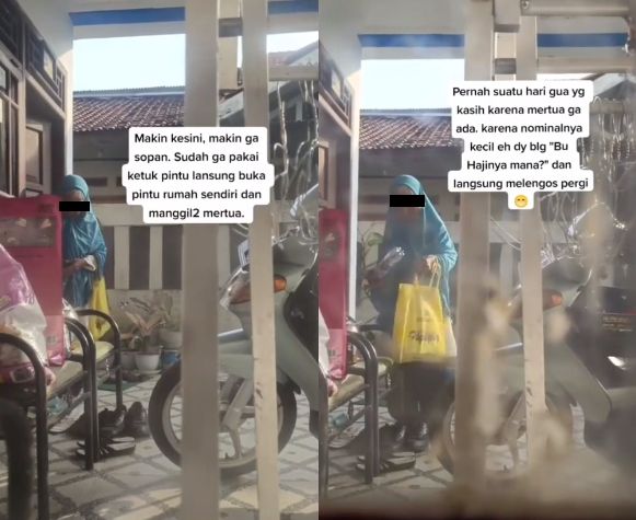 Nenek pengemis masuk rumah seperti tempat tinggal sendiri. (Instagram/underc0ver.id)