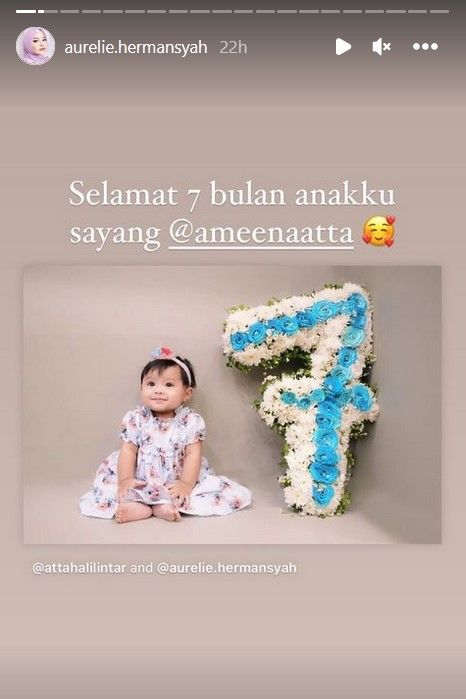 Baby Ameena berusia 7 bulan. (Dok. Aurelie.Hermansyah/Instagram)