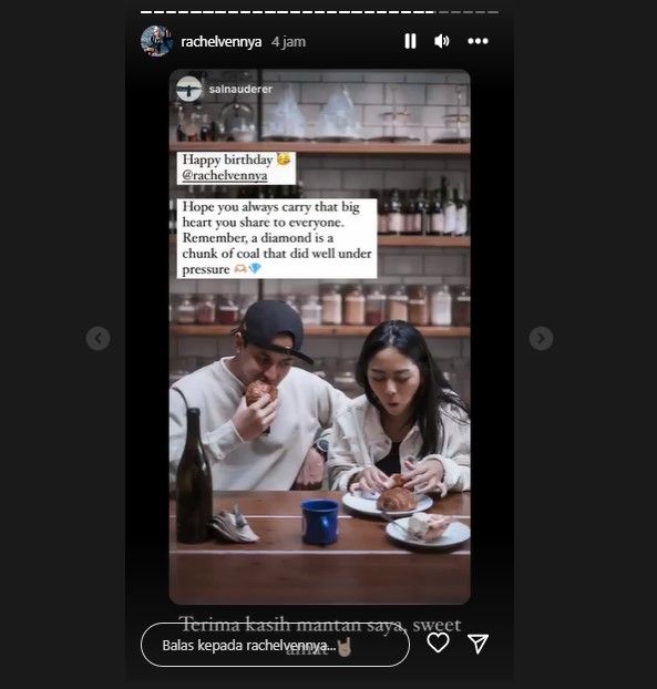 Balasan Rachel Vennya untuk Salim Nauderer (Instagram)