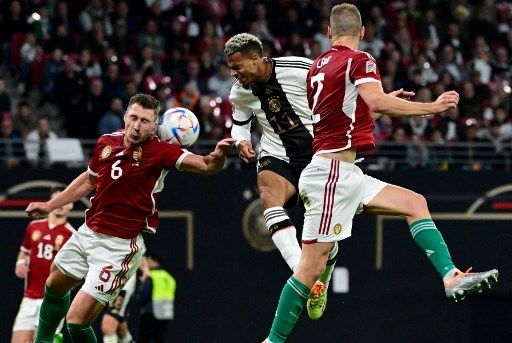 Jerman menjamu Hongaria di UEFA Nations League A Grup 3 yang digelar di Red Bull Arena, Leipzig, Sabtu (24/9/2022). [AFP]