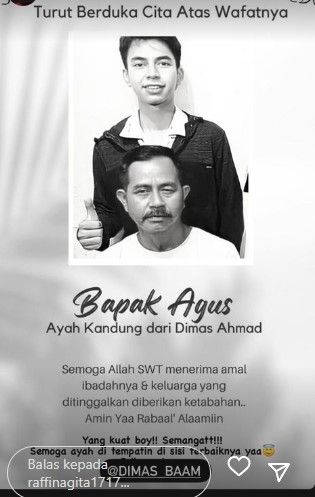 Ayah Dimas Ahmad meninggal (Instagram/@raffinagita1717)