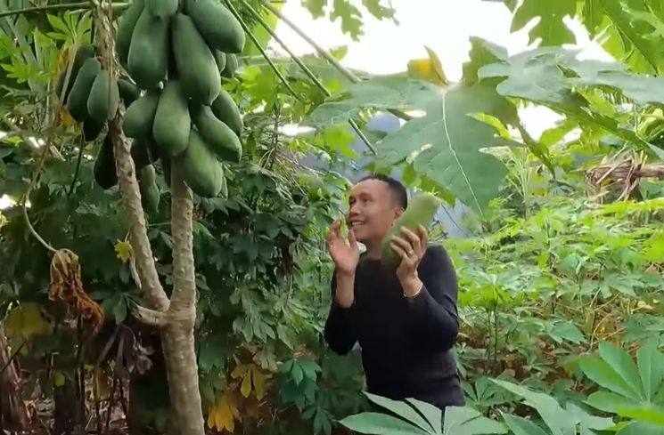 Momen Ayu Ting Ting dan Ayah Ojak berkebun (YouTube/TRANS7 OFFICIAL)