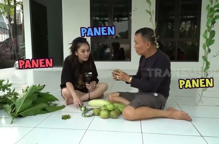 Momen Ayu Ting Ting dan Ayah Ojak berkebun (YouTube/TRANS7 OFFICIAL)