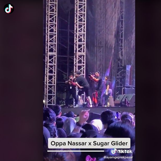 Potret Heboh King Nassar saat Manggung. (TikTok/ayamgeprekpasar)