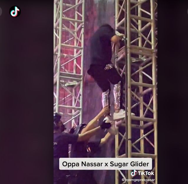 Potret Heboh King Nassar saat Manggung. (TikTok/ayamgeprekpasar)