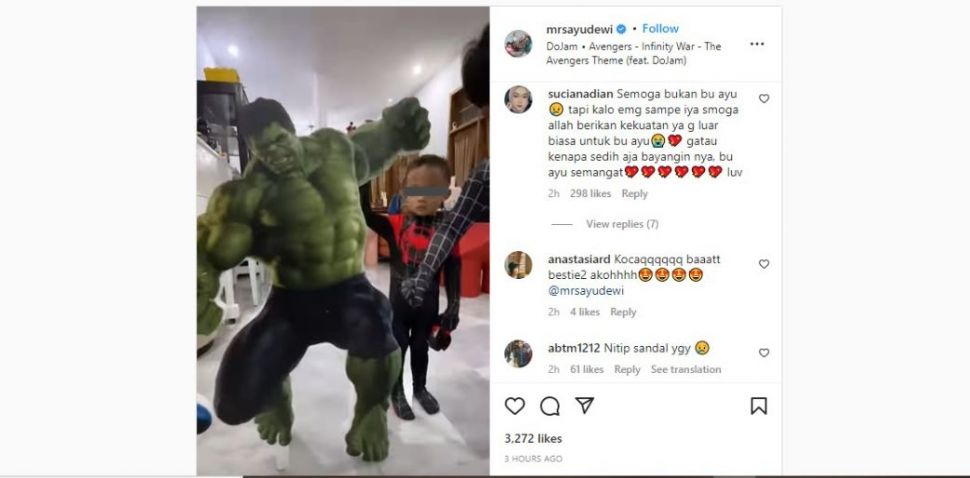 Kolom komentar Ayu Dewi (Instagram Ayu Dewi)