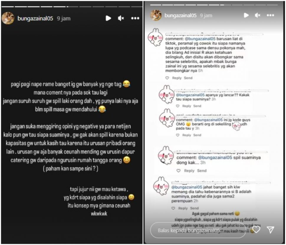 Unggahan Bunga Zainal (Instagram)