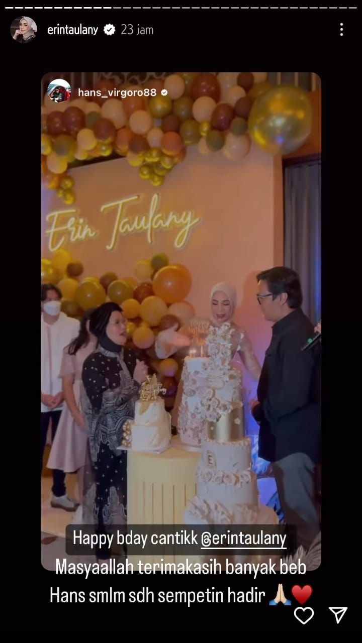 Potret pesta ultah istri Andre Taulany. (Instagram/@erintaulany)