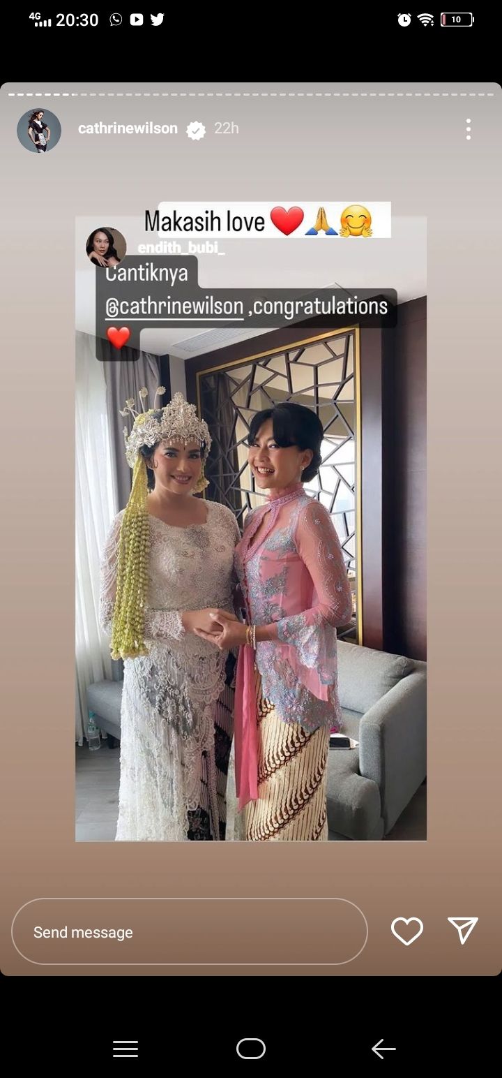 Potret Pernikahan Cathrine Wilson dan Idham Mase(Instagram/@catherinewilson)