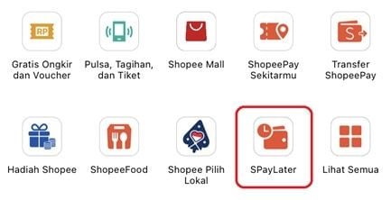 Pada Halaman Utama, klik icon SPayLater. (Dok: Shopee)