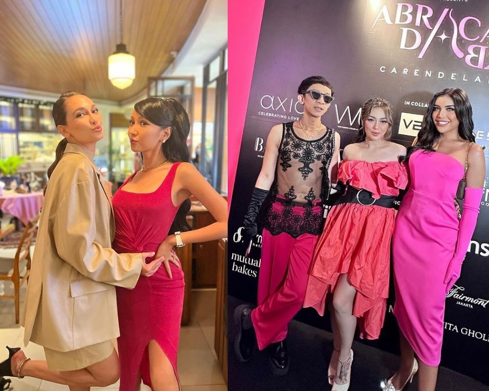 Adu Gaya Lucinta Luna VS Millen Cyrus di Event Caren Delano. (Instagram/millencyrus dan lucintaluna_manjalita)