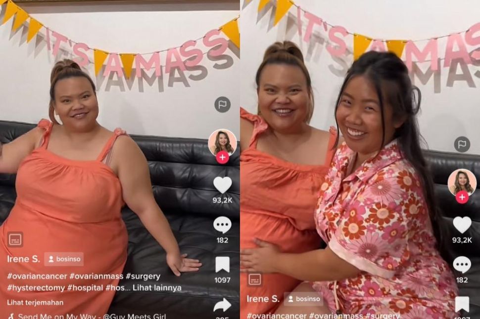 Potret Irene yang memiliki tumor di perut (TikTok)