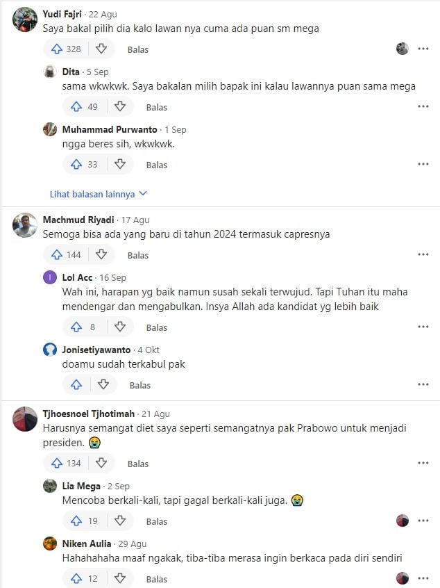 Jawaban menggelitik soal Prabowo Subianto maju sebagai capres pada Pilpres 2024(Quora)