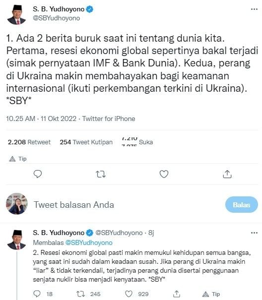 Cuitan SBY (twitter.com/SBYudhoyono)