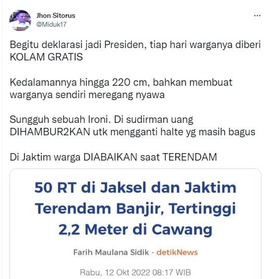 Cuitan John Sitorus (twitter.com/Miduk17)