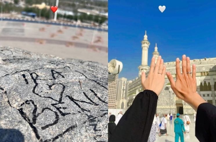 Potret Kakak Lesti Kejora Ajak Tunangan Umrah (Instagram/@benimulyanasopian/@raraiddd)