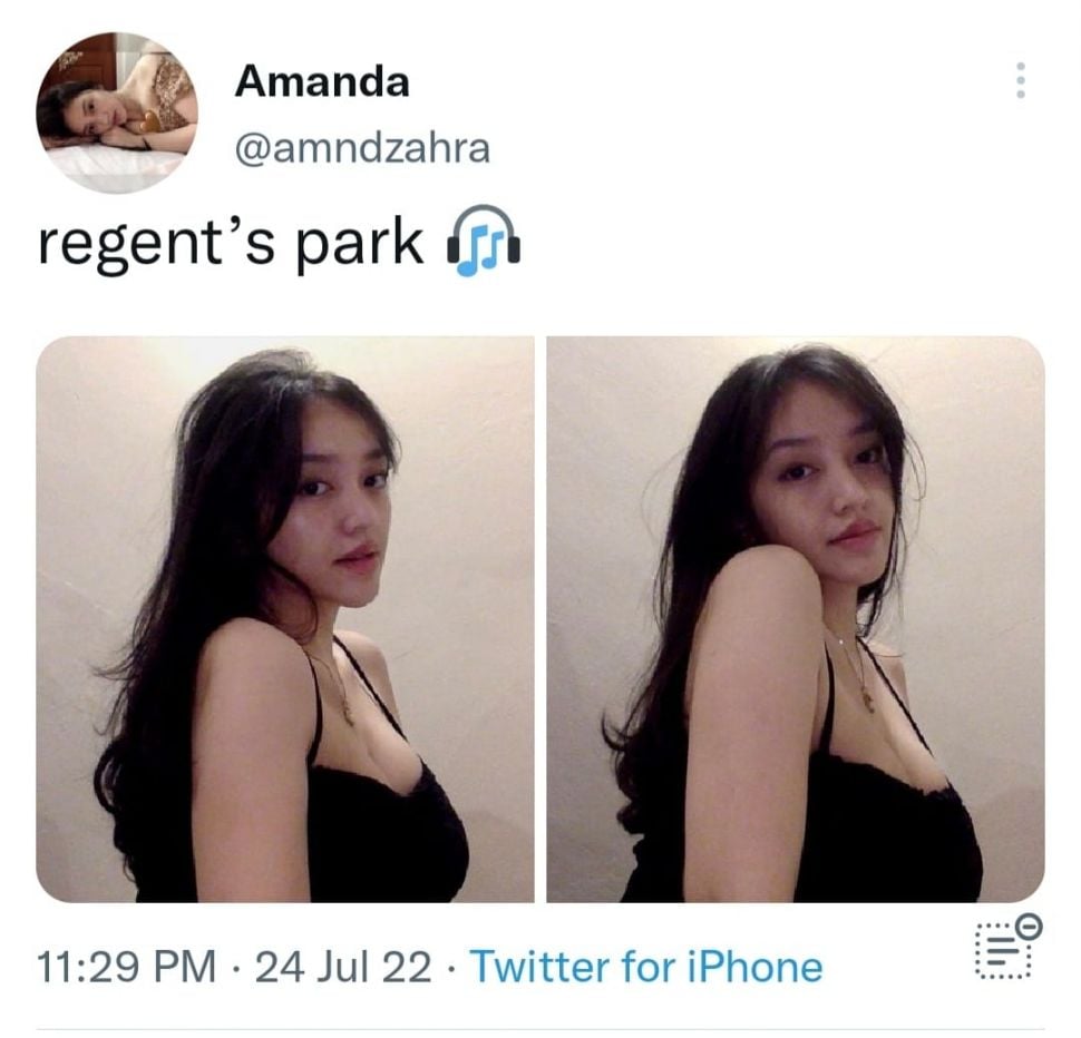 Potret Selfie Amanda Zahra. (Dok. Twitter)