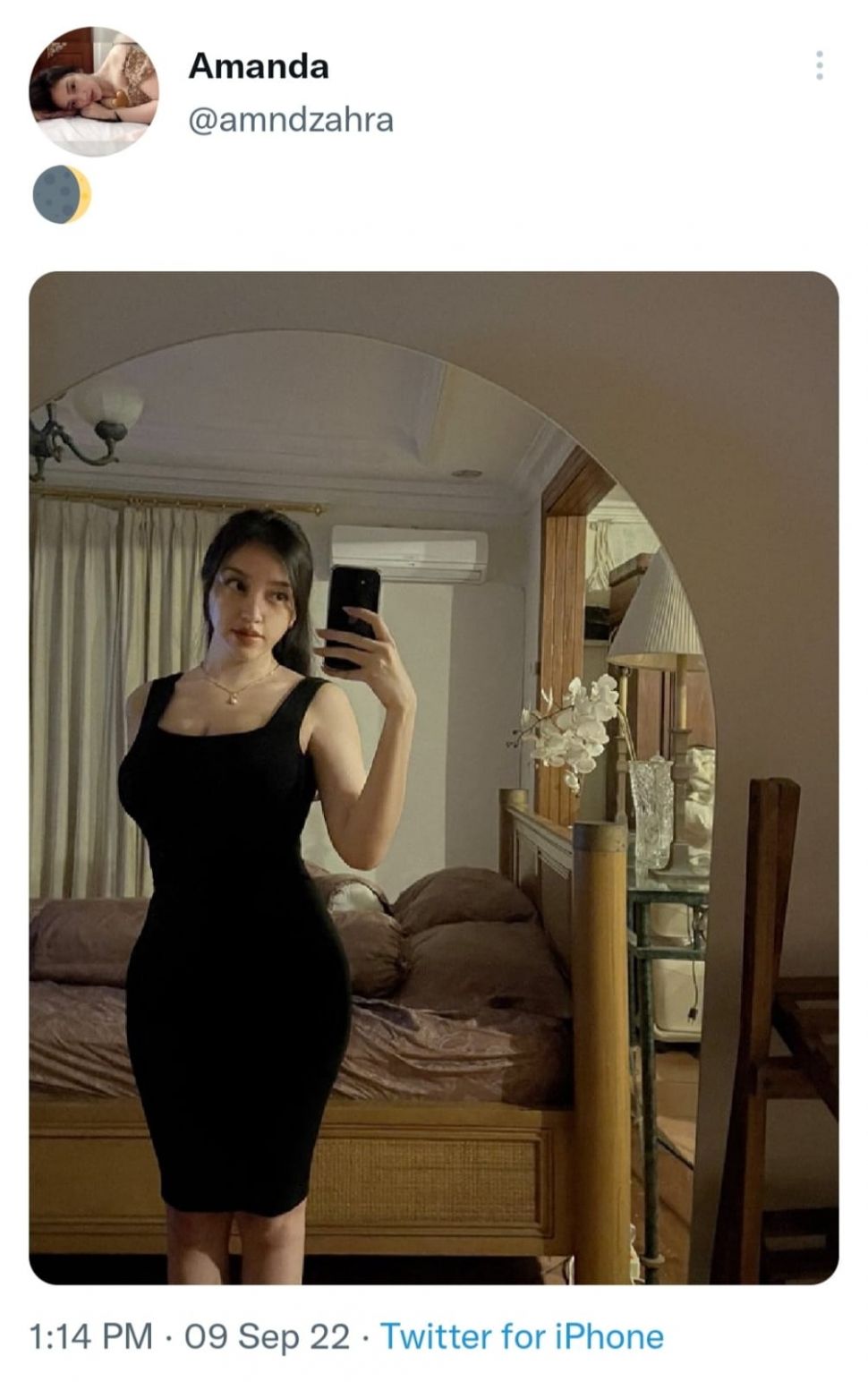 Potret Selfie Amanda Zahra. (Dok. Twitter)