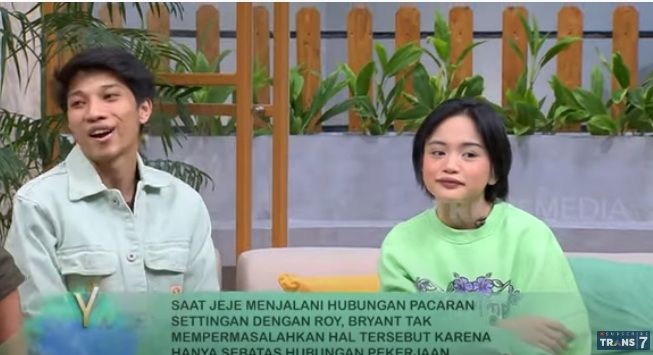 Jeje Slebew dan kekasihnya, Bryant [YouTube/TRANS7 OFFICIAL]