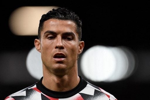 Striker Manchester United asal Portugal Cristiano Ronaldo melakukan pemanasan jalang laga pekan ke-12 Liga Inggris antara Manchester United vs Tottenham Hotspur di Old Trafford, Manchester, Inggris, 20 Oktober, 2022.[AFP]