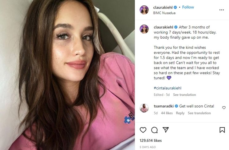 Potret Cinta Laura Dilarikan ke Rumah Sakit (Instagram/@claurakiehl)