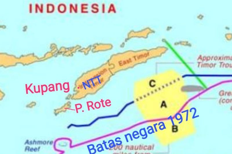 Peta Pulau Pasir. ANTARA/HO 