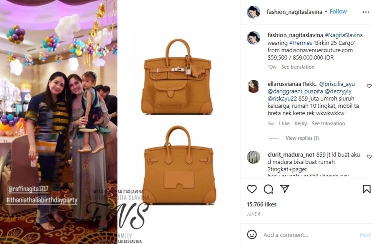 Koleksi Tas Mewah Nagita Slavina (instagram/@fashion_nagitaslavina)