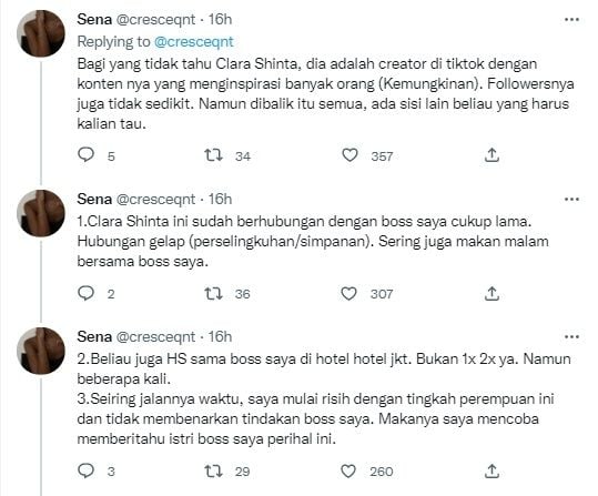 Thread soal Clara Shinta [Twitter/@cresceqnt]