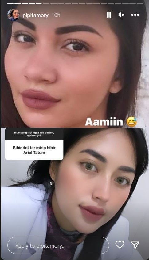 Unggahan mantan dokter PSIS Semarang Mufidah yang disebut mirip Ariel Tatum. [Instagram]