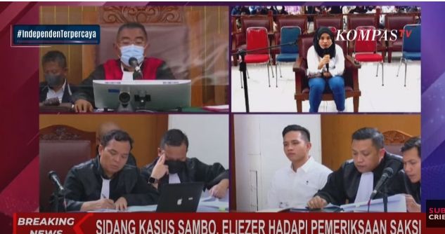 Susi PRT Ferdy Sambo saat bersaksi di sidang terdakwa Bharada E. (tangkapan layar)