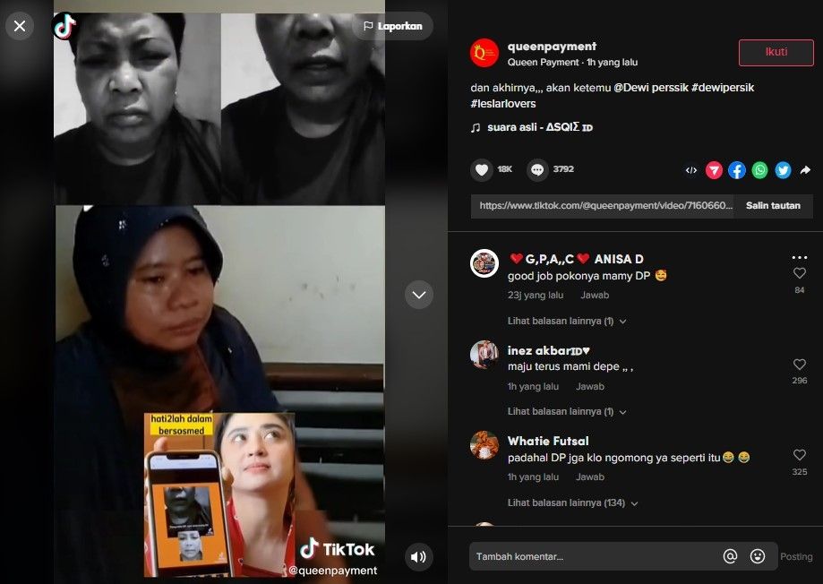 Sosok wanita yang diduga penghina Dewi Perssik (TikTok)