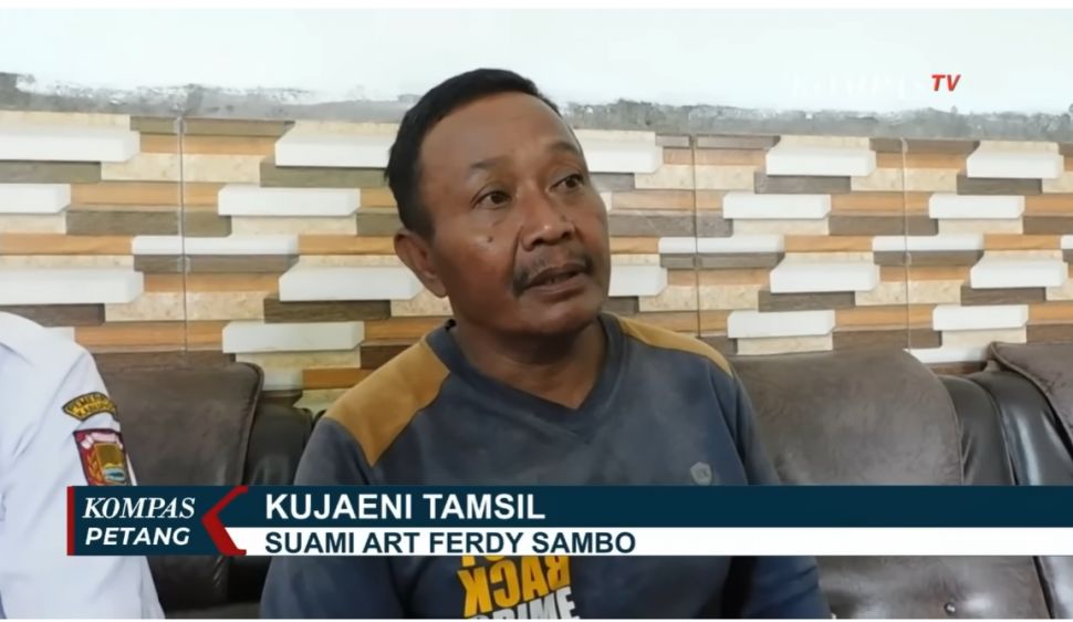 Tangkapan layar potret suami Susi PRT Ferdy Sambo (YouTube/ KOMPASTV)