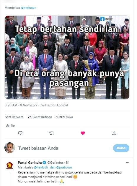 Balasan Gerindra (twitter.com/Gerindra)