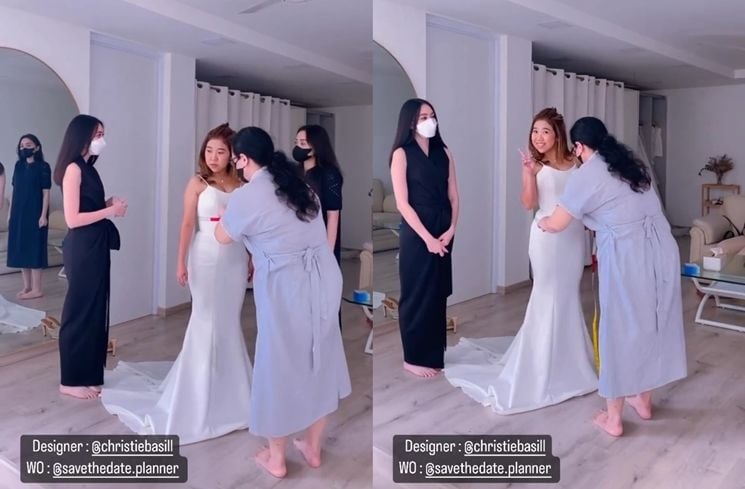 Potret Kiky Saputri Fitting Baju Pengantin (Instagram/@kikysaputrii)