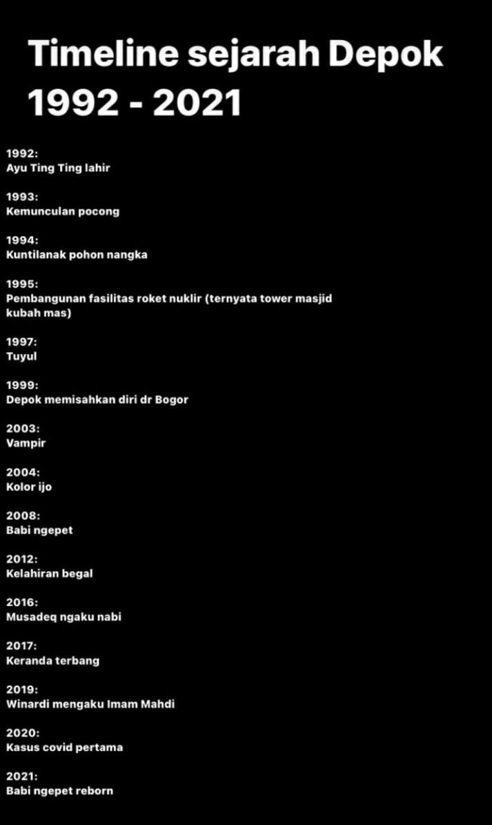 Viral sejarah timeline Depok. (Twitter)