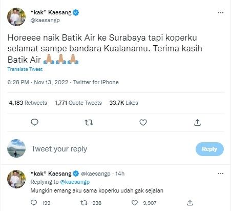 Unggahan Kaesang Pangarep [Twitter/@kaesangp]