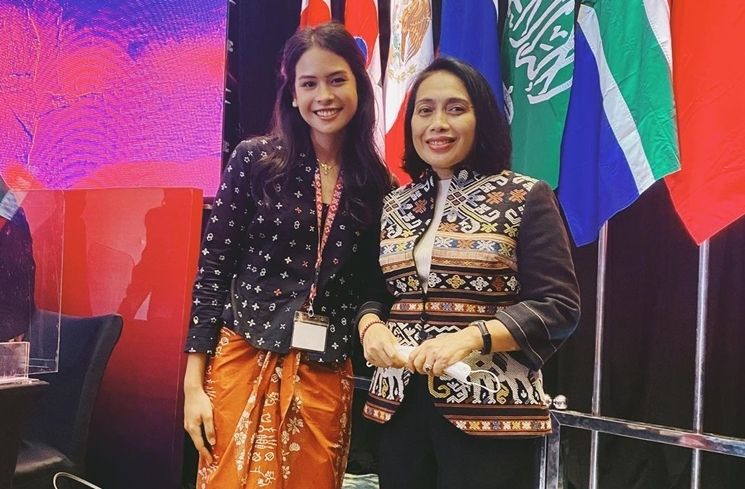 Maudy Ayunda bersama Menteri Pemberdayaan Perempuan dan Perlindungan Anak (PPPA), Bintang Puspayoga di acara KTT G20. [Instagram]