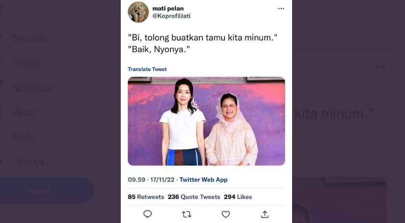 Cuitan body shaming Iriana Jokowi. (bidik layar twitter)