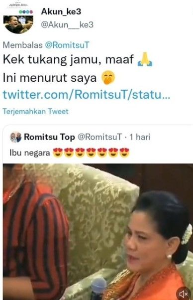 Hinaan ke Iriana Jokowi (Twitter)