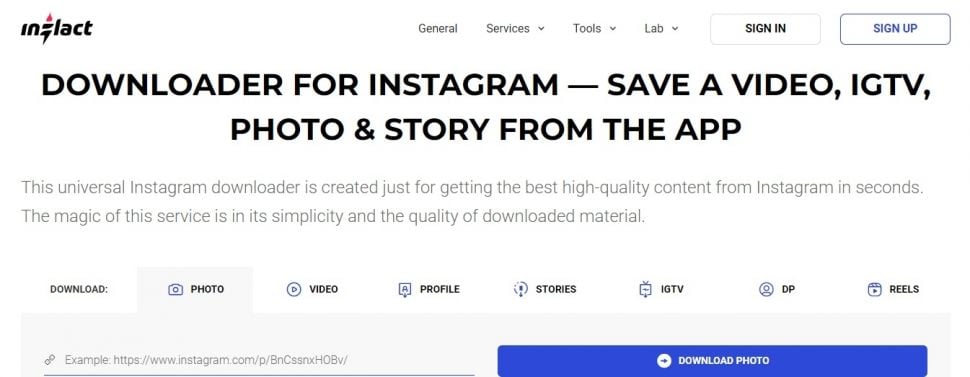 Situs Instagram Downloader Online, inflact.