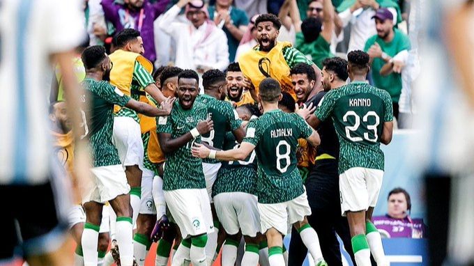 Timnas arab Saudi di Piala Dunia 2022 (Twitter/@PopBase)