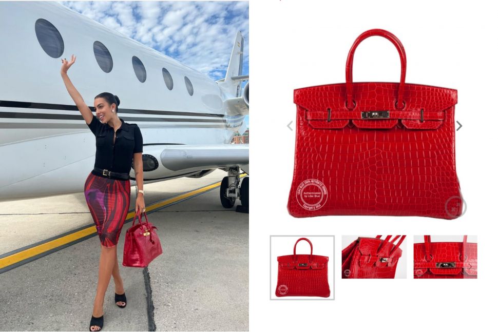 Georgina Rodriguez dengan Koleksi Hermes Miliaran (Instagram/lilacblue)