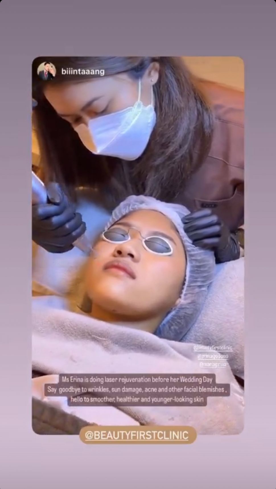 Erina Gudono lakukan perawatan mewah suntik diamond. (Dok. Instagram)