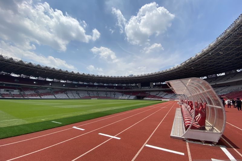 Suasana Stadion Utama Gelora Bung Karno (SUGBK) di Senayan, Jakarta, Jumat (6/3/2020). SUGBK merupakan salah satu venue yang diajukan untuk menggelar pertandingan Piala Dunia U-20 . ANTARA FOTO/Puspa Perwitasari/wsj.