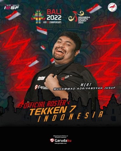 Muhammad Adriansyah Jusuf masuk dalam roster Timnas Esports Indonesia di ajang IESF World Esports Championship 2022 untuk game Tekken 7. [Dok Garudaku]