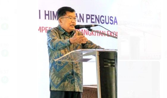 Dewan Pembina Himpunan Pengusaha KAHMI (HIPKA) Jusuf Kalla di acara Munas ke III Himpunan Pengusaha Kahmi (HIPKA) di Hotel Sultan Jakarta, selasa 6 Desember 2022 [SuaraSulsel.id/Tim Media JK]