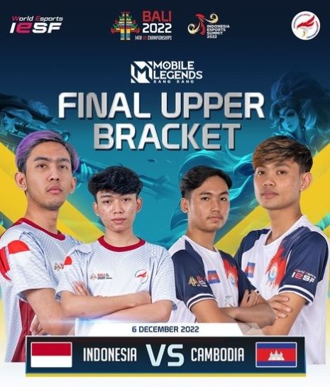  Final Upper Bracket IESF Mobile Legends, Indonesia vs Kamboja. [Instagram/@pbesi_official]