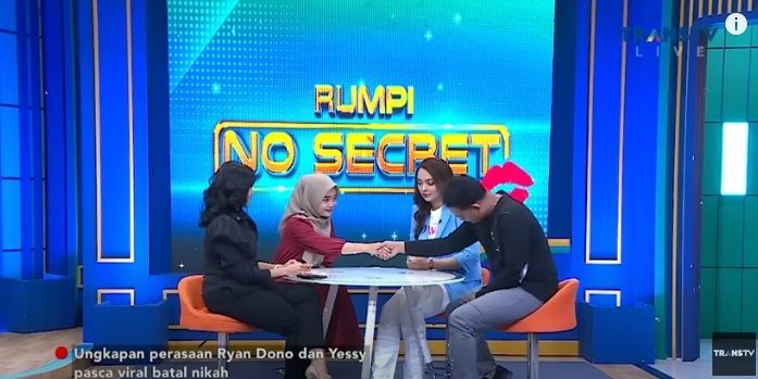 Yessy dan Ryan Dono berdamai [YouTube/ TRANS TV Official]