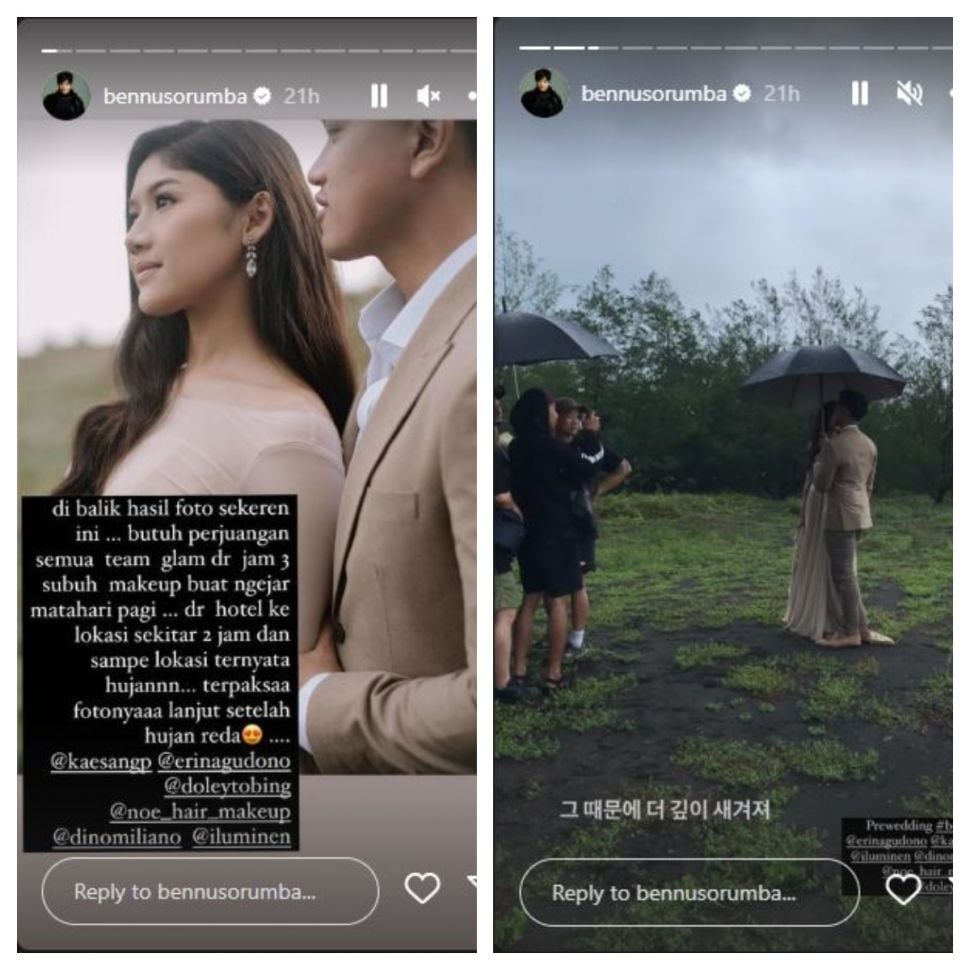 Cerita di balik foto pre wedding Kaesang dan Erina (Instagram @bennusorumba)