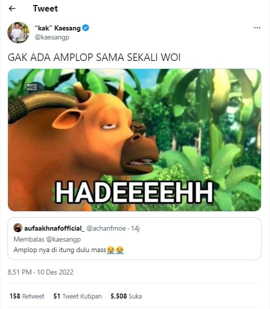 Kumpulan Cuitan Twitter Kaesang setelah Menikahi Erina